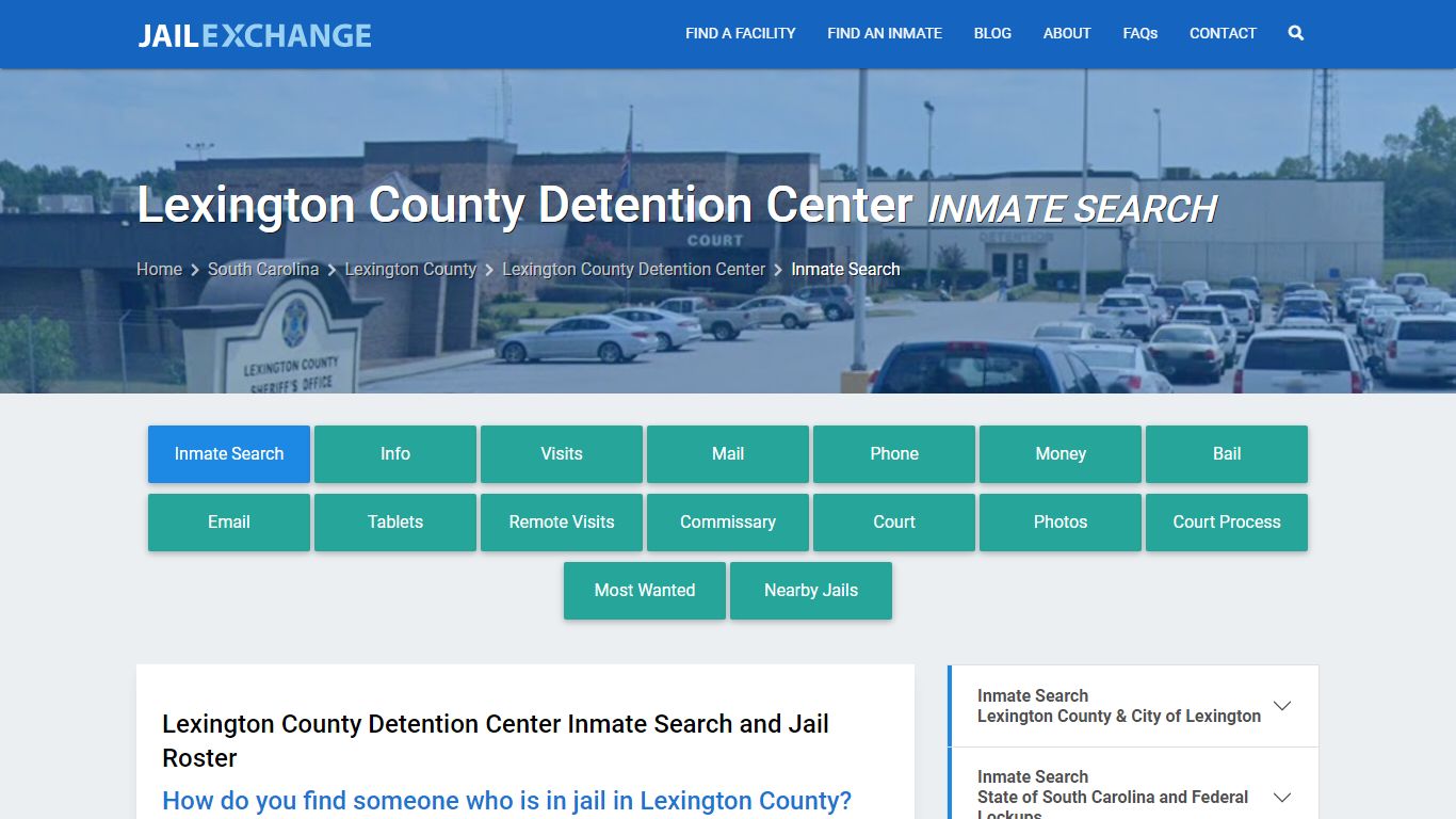 Lexington County Detention Center Inmate Search - Jail Exchange